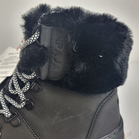 Pajar Chalet Lace Up Sneaker Boot Waterproof Faux Fur Black Size 8 - Picture 5 of 10